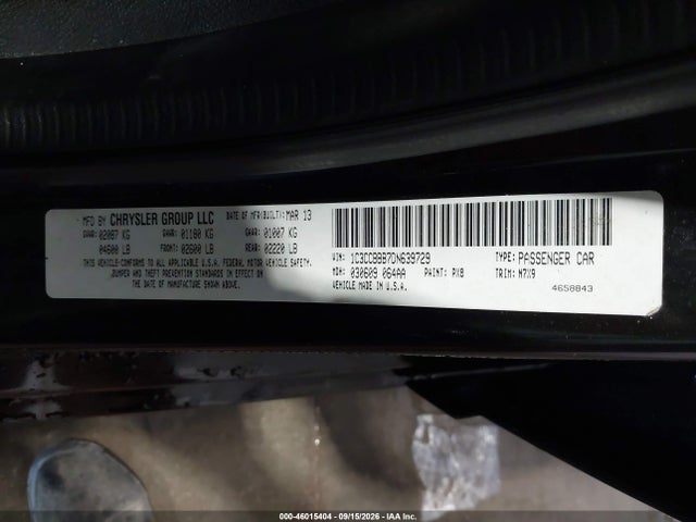 Продажа на аукционе авто 2013 Chrysler 200 Touring, vin: 1C3CCBBB7DN639729, номер лота: 46015404