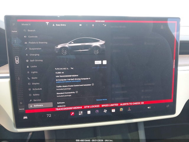 Aukcja sprzedaży 2025 Tesla Model X Long Range, vin: 7SAXCDE55SF462644, numer aukcji: 46015448