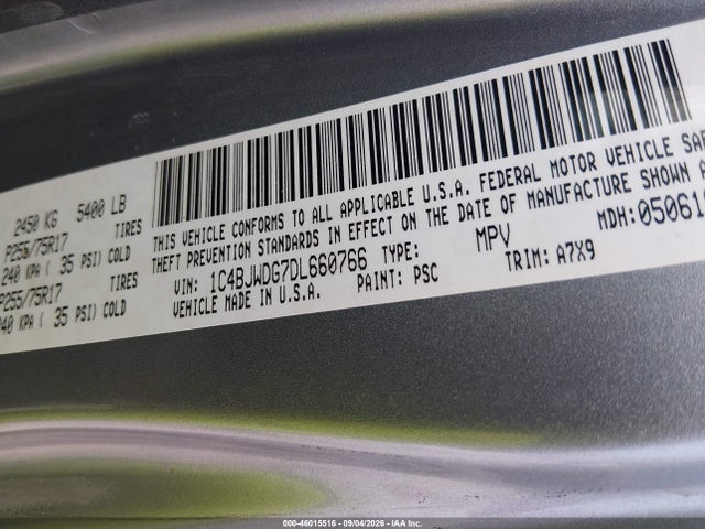 Продаж на аукціоні авто 2013 Jeep Wrangler Unlimited Sport, vin: 1C4BJWDG7DL660766, номер лоту: 46015516