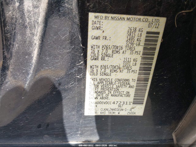Продажа на аукционе авто 2012 Nissan Frontier Sv, vin: 1N6AD0EV0CC472311, номер лота: 46015532