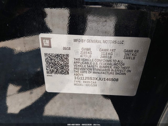 Chevrolet IMPALA 2LZ 2018 1G1125S3XJU146508 Image 9
