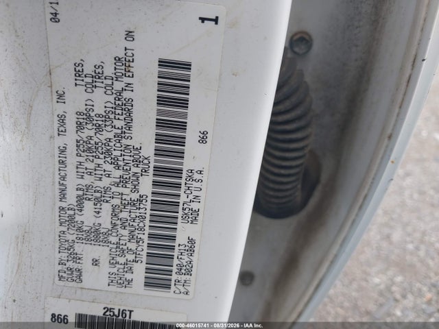 46015741 :رقم المزاد ، 5TFCY5F18CX013755 vin ، 2012 Toyota Tundra Grade 5.7l V8 مزاد بيع