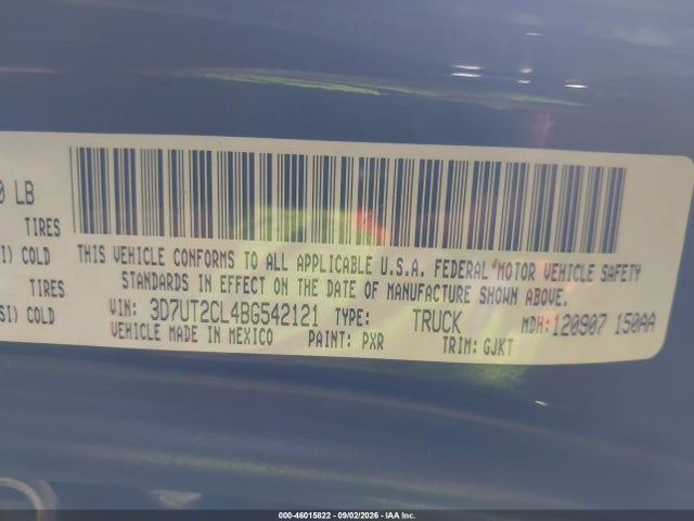 Aukcja sprzedaży 2011 Dodge Ram 2500, vin: 3D7UT2CL4BG542121, numer aukcji: 46015822