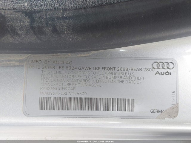 Aukcja sprzedaży 2012 Audi A7 Premium, vin: WAUYGAFC8CN175509, numer aukcji: 46015872
