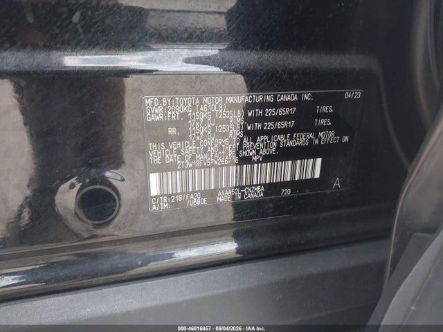 46016057 :رقم المزاد ، 2T3W1RFV5PW266716 vin ، 2023 Toyota Rav4 Xle مزاد بيع