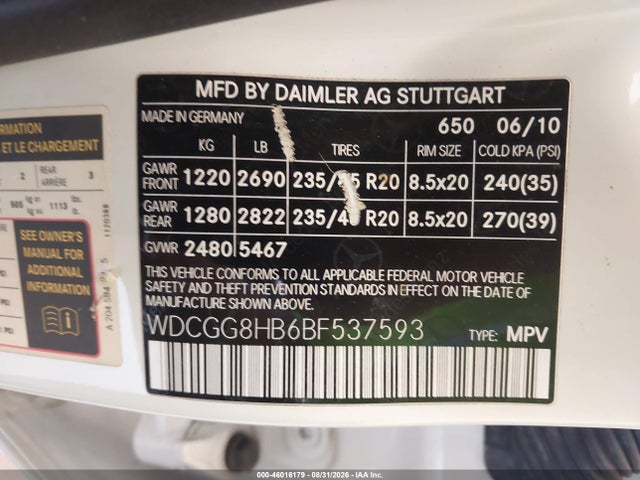 46016179 :رقم المزاد ، WDCGG8HB6BF537593 vin ، 2011 Mercedes-benz Glk 350 4matic مزاد بيع