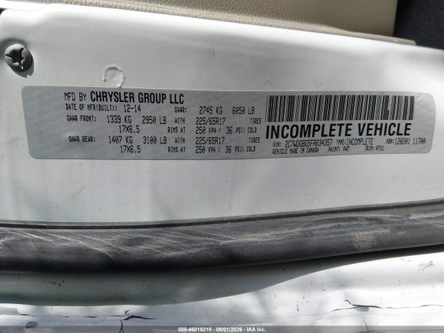 Продажа на аукционе авто 2015 Dodge Grand Caravan Se, vin: 2C7WDGBG5FR634357, номер лота: 46016218