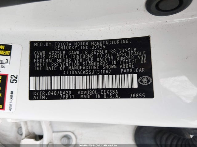 Toyota CAMRY SE 2025 4T1DAACK5SU131062 Image 9