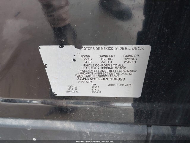 46016384 :رقم المزاد ، 3GNAXHEG0PL130823 vin ، 2023 Chevrolet Equinox Fwd Ls مزاد بيع