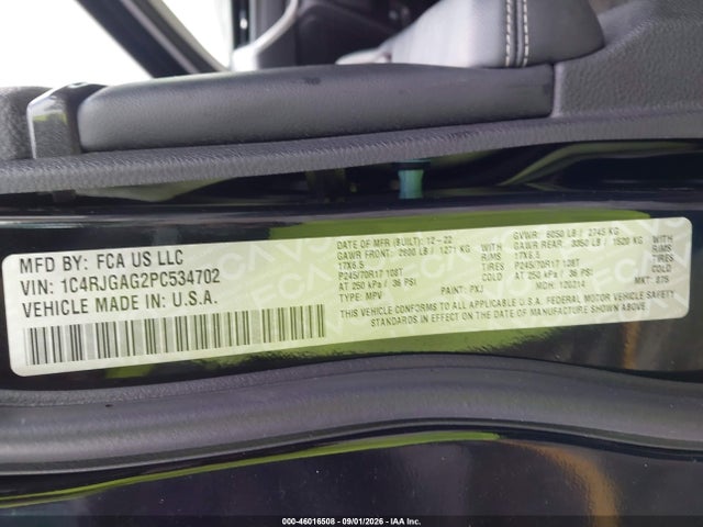 Продаж на аукціоні авто 2023 Jeep Grand Cherokee Laredo 4x2, vin: 1C4RJGAG2PC534702, номер лоту: 46016508