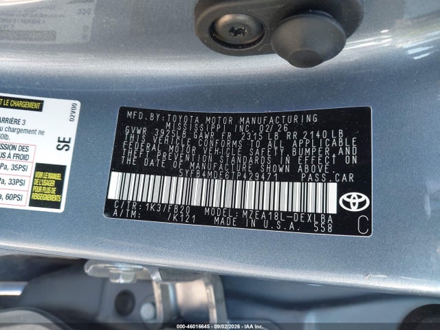 Toyota COROLLA LE 2026 5YFB4MDE6TP429471 Image 9