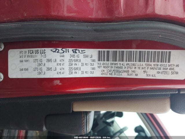 Продаж на аукціоні авто 2016 Jeep Cherokee Limited, vin: 1C4PJMDS8GW124409, номер лоту: 46016649