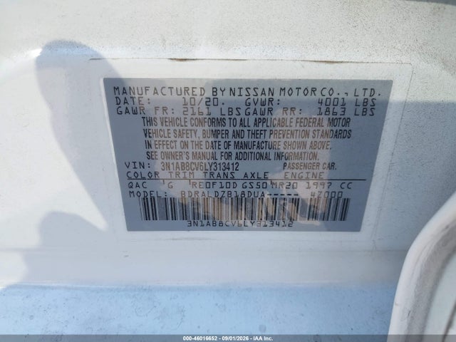 Продаж на аукціоні авто 2020 Nissan Sentra Sv Xtronic Cvt, vin: 3N1AB8CV6LY313412, номер лоту: 46016652