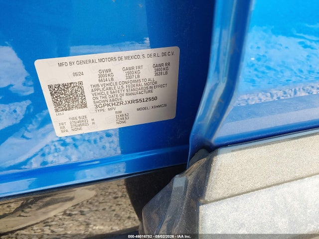 46016752 :رقم المزاد ، 3GPKHZRJXRS512550 vin ، 2024 Honda Prologue Elite مزاد بيع
