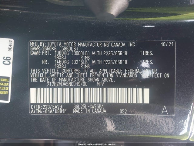 Продажа на аукционе авто 2022 Lexus Rx 350, vin: 2T2HZMDA5NC319700, номер лота: 46016856