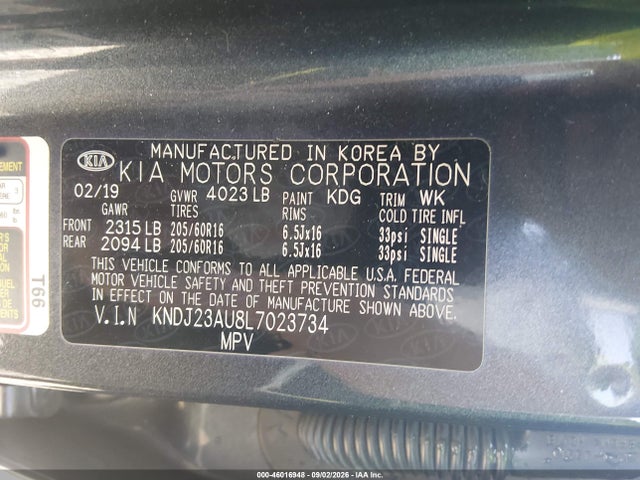 Продажа на аукционе авто 2020 Kia Soul Lx, vin: KNDJ23AU8L7023734, номер лота: 46016948