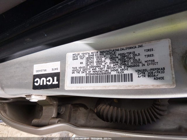 Продажа на аукционе авто 2002 Toyota Tacoma Prerunner V6, vin: 5TEGN92N62Z898202, номер лота: 46016995