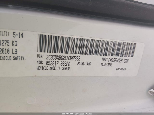 2C3CDXBG2EH307889 Dodge Charger Se