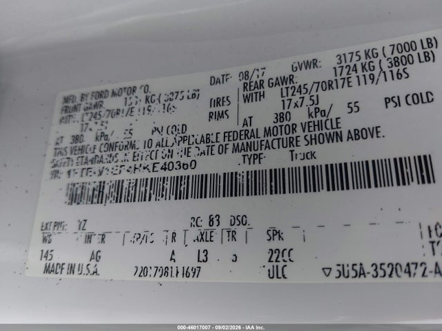 Ford F-150 Xl 2017 1FTEW1EF4HKE40360 Image 9