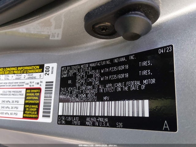Toyota Sienna Limited 2023 5TDZRKEC2PS159170 Image 9