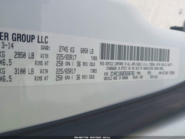 Продаж на аукціоні авто 2014 Chrysler Town & Country Touring, vin: 2C4RC1BG8ER336765, номер лоту: 46017180