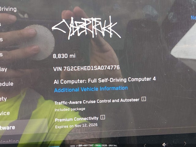 Aukcja sprzedaży 2025 Tesla Cybertruck All-wheel Drive, vin: 7G2CEHED1SA074776, numer aukcji: 46017207