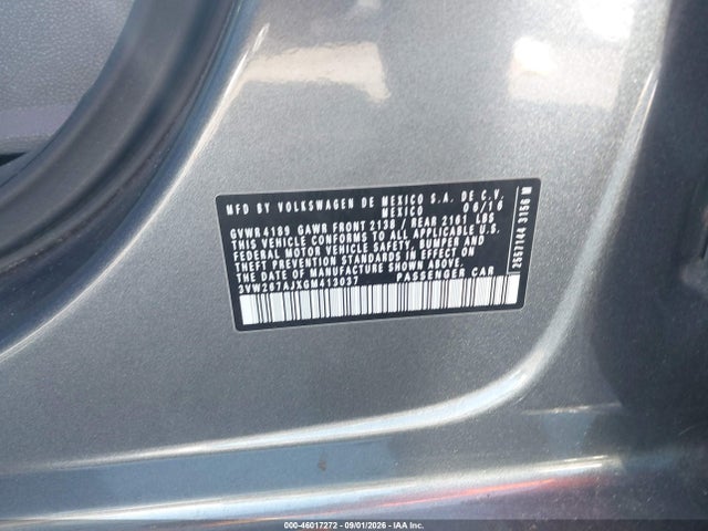 46017272 :رقم المزاد ، 3VW267AJXGM413037 vin ، 2016 Volkswagen Jetta 1.4t S مزاد بيع
