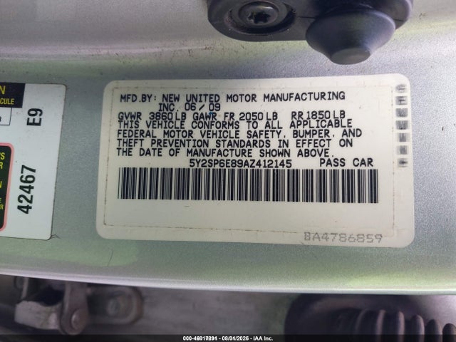 Продажа на аукционе авто 2010 Pontiac Vibe, vin: 5Y2SP6E89AZ412145, номер лота: 46017291