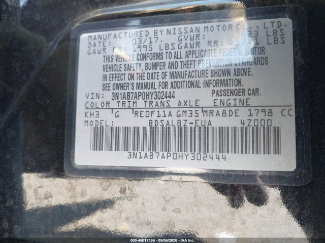 Nissan SENTRA S 2017 3N1AB7AP0HY302444 Image 9