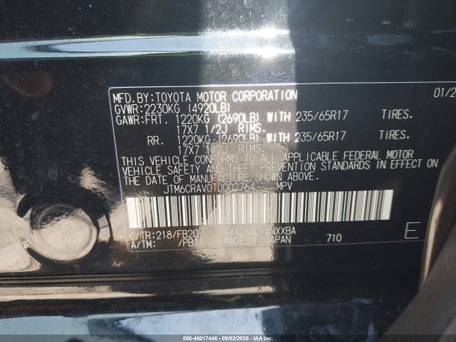 46017446 :رقم المزاد ، JTM6CRAV0TD002764 vin ، 2026 Toyota Rav4 Le مزاد بيع