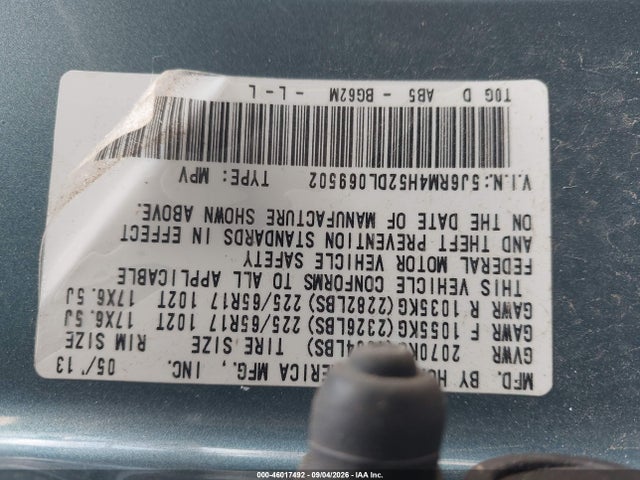 Продаж на аукціоні авто 2013 Honda Cr-v Ex, vin: 5J6RM4H52DL069502, номер лоту: 46017492