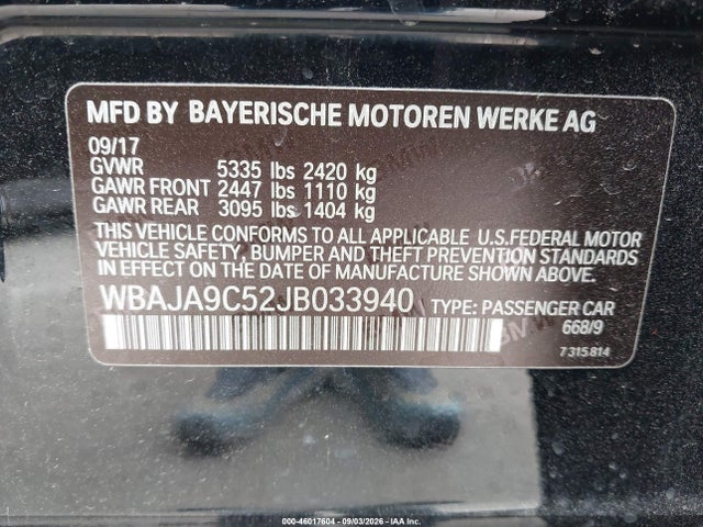 WBAJA9C52JB033940 BMW 530e Iperformance