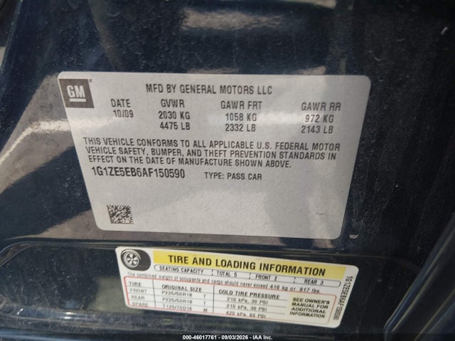 Продаж на аукціоні авто 2010 Chevrolet Malibu Ltz, vin: 1G1ZE5EB6AF150590, номер лоту: 46017761
