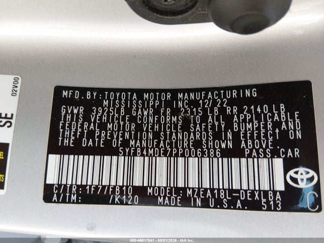 Toyota COROLLA LE 2023 5YFB4MDE7PP006386 Image 9