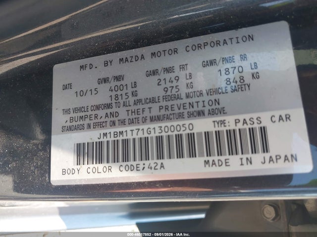 Продаж на аукціоні авто 2016 Mazda Mazda3 I Sport, vin: JM1BM1T71G1300050, номер лоту: 46017852
