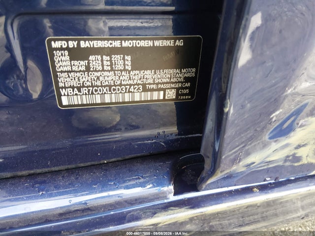 Aukcja sprzedaży 2020 Bmw 530i Xdrive, vin: WBAJR7C0XLCD37423, numer aukcji: 46017855