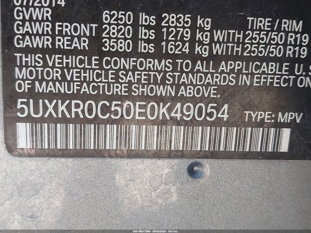 Продажа на аукционе авто 2014 Bmw X5 Xdrive35i, vin: 5UXKR0C50E0K49054, номер лота: 46017868