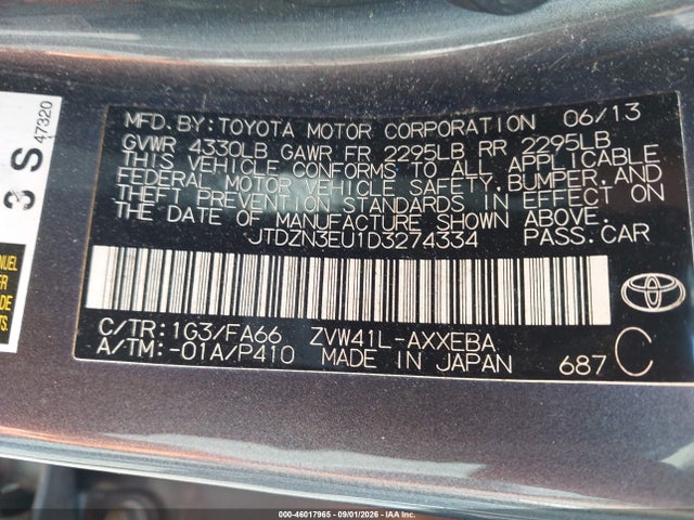 Aukcja sprzedaży 2013 Toyota Prius V Three, vin: JTDZN3EU1D3274334, numer aukcji: 46017965