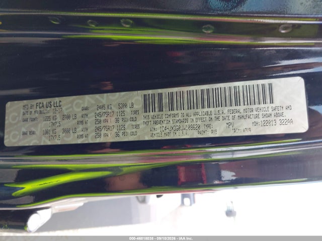 Продажа на аукционе авто 2018 Jeep Wrangler Unlimited Sport S 4x4, vin: 1C4HJXDG0JW108620, номер лота: 46018038