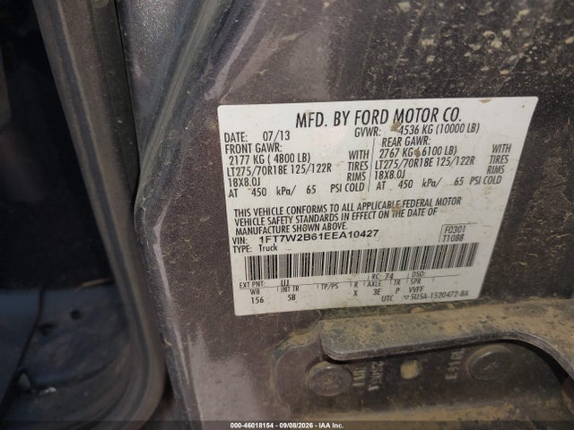 Ford F-250 Lariat 2014 1FT7W2B61EEA10427 Image 9