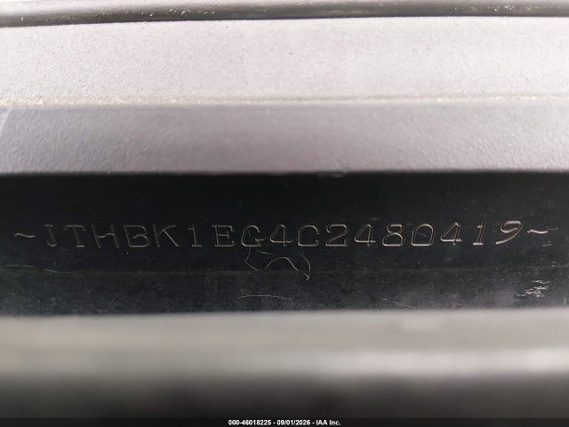 46018225 :رقم المزاد ، JTHBK1EG4C2480419 vin ، 2012 Lexus Es 350 مزاد بيع