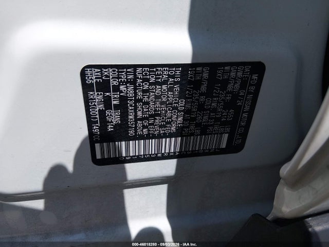 2024 Nissan Rogue Sl Fwd მანქანა იყიდება აუქციონზე, vin: JN8BT3CAXRW357190, აუქციონის ნომერი: 46018280