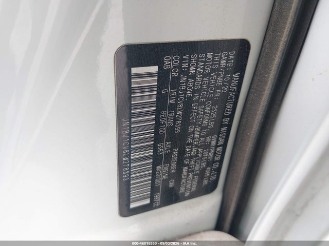 Aukcja sprzedaży 2020 Nissan Rogue Sport Sl Fwd Xtronic Cvt, vin: JN1BJ1CV8LW278393, numer aukcji: 46018350