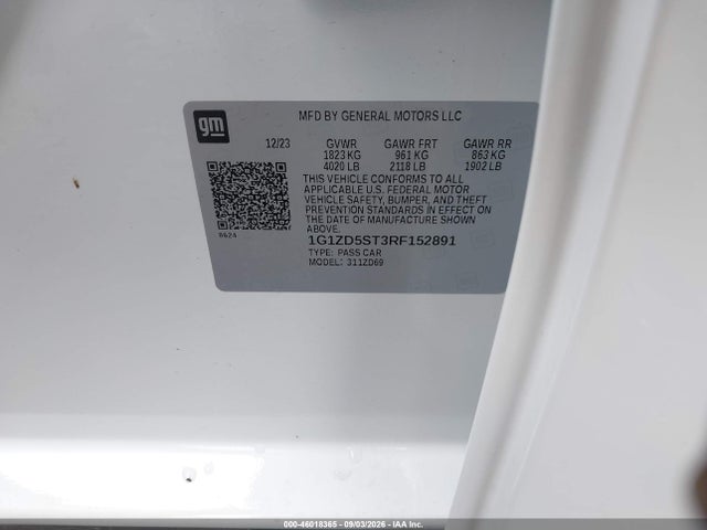 Продажа на аукционе авто 2024 Chevrolet Malibu Fwd 1lt, vin: 1G1ZD5ST3RF152891, номер лота: 46018365