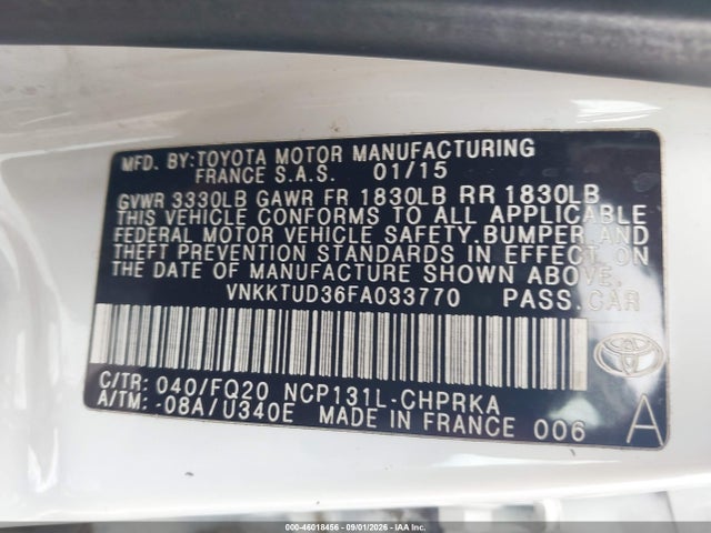 Toyota YARIS L 2015 VNKKTUD36FA033770 Image 9