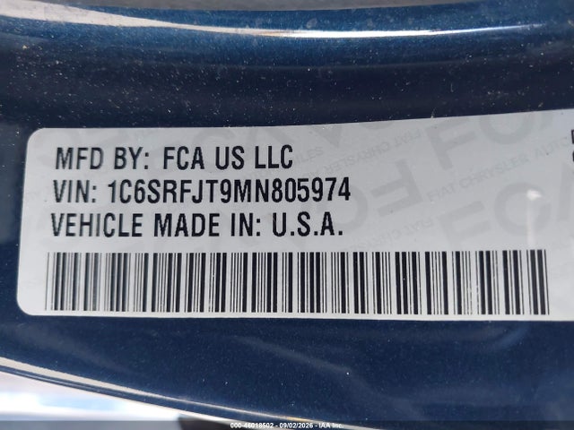 Продажа на аукционе авто 2021 Ram 1500 Laramie  4x4 5'7 Box, vin: 1C6SRFJT9MN805974, номер лота: 46018502