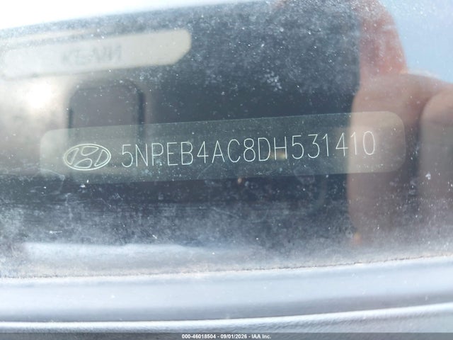 46018504 :رقم المزاد ، 5NPEB4AC8DH531410 vin ، 2013 Hyundai Sonata Gls مزاد بيع