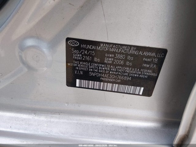 Продажа на аукционе авто 2016 Hyundai Elantra Se, vin: 5NPDH4AE3GH766894, номер лота: 46018588