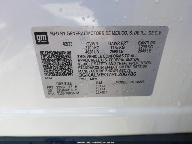 Продажа на аукционе авто 2023 Gmc Terrain Awd Slt, vin: 3GKALVEG7PL206786, номер лота: 46018652