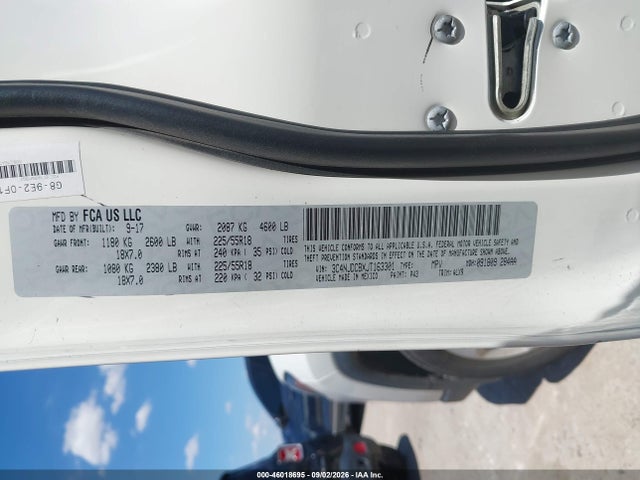 Aukcja sprzedaży 2018 Jeep Compass Limited 4x4, vin: 3C4NJDCBXJT163301, numer aukcji: 46018695